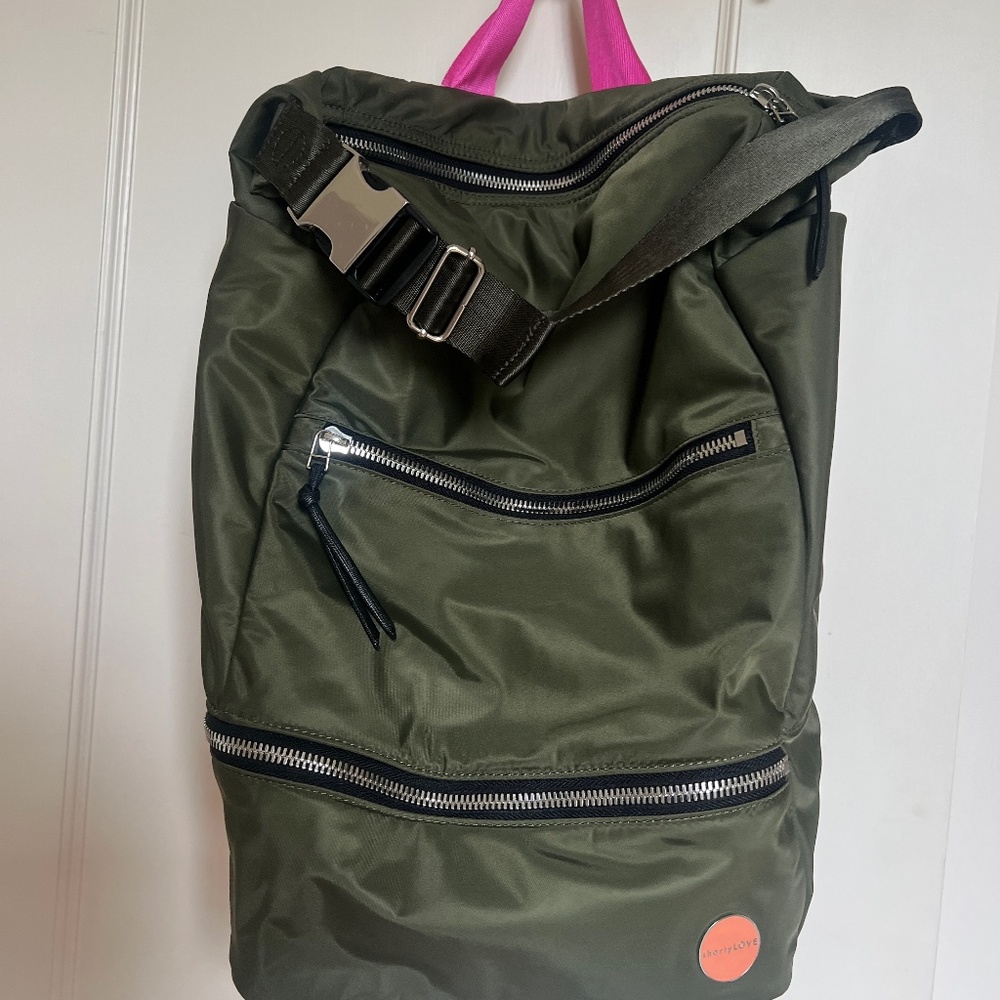 Shorty Love Bags Boxer Large Backpack - Green and Pink